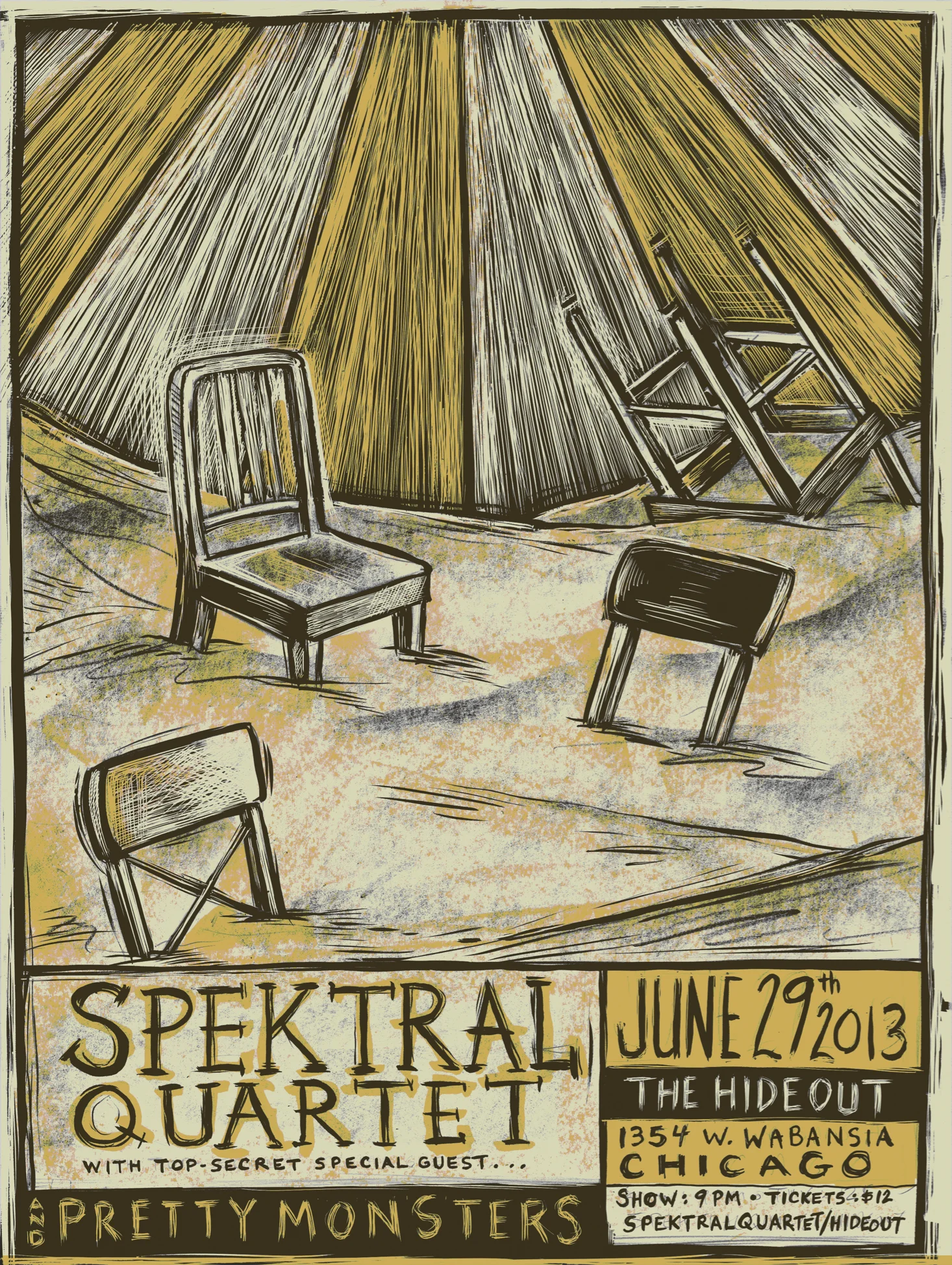 Hand-screened Concert Posters — Spektral Quartet